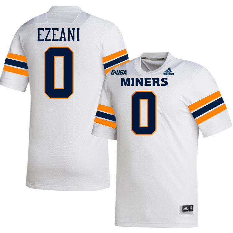 #0 Udoka Ezeani UTEP Jersey,UTEP Miners College Football Jersey,Uniforms-White